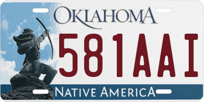 OK license plate 581AAI