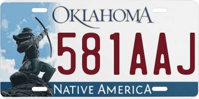 OK license plate 581AAJ