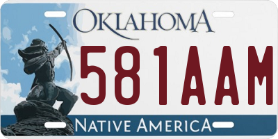 OK license plate 581AAM