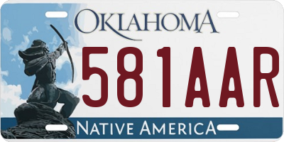 OK license plate 581AAR