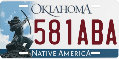 OK license plate 581ABA