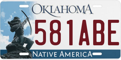OK license plate 581ABE