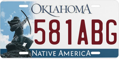 OK license plate 581ABG