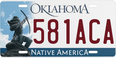 OK license plate 581ACA