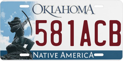 OK license plate 581ACB