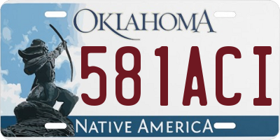 OK license plate 581ACI