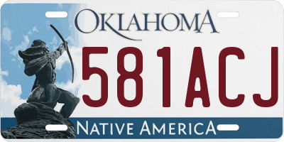 OK license plate 581ACJ