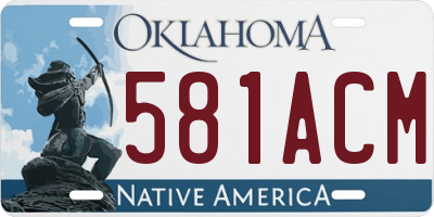OK license plate 581ACM