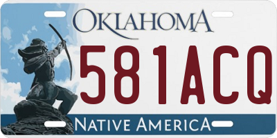 OK license plate 581ACQ