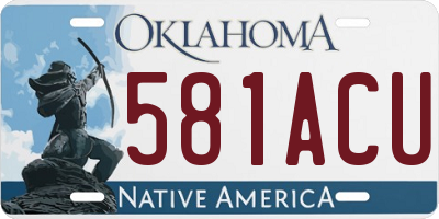 OK license plate 581ACU