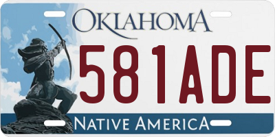 OK license plate 581ADE