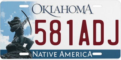OK license plate 581ADJ