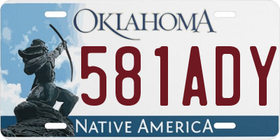 OK license plate 581ADY