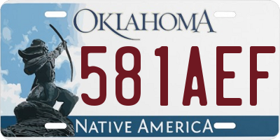 OK license plate 581AEF