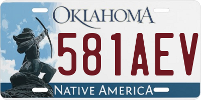 OK license plate 581AEV