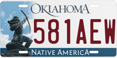 OK license plate 581AEW