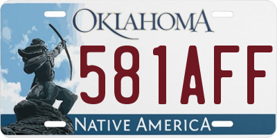 OK license plate 581AFF