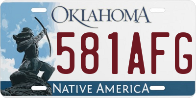 OK license plate 581AFG