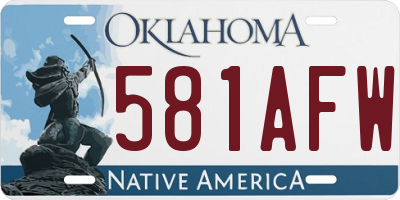 OK license plate 581AFW