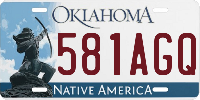 OK license plate 581AGQ