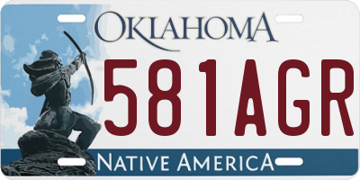 OK license plate 581AGR
