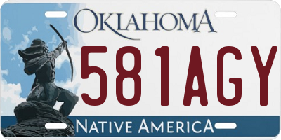 OK license plate 581AGY