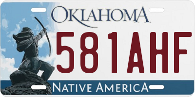 OK license plate 581AHF