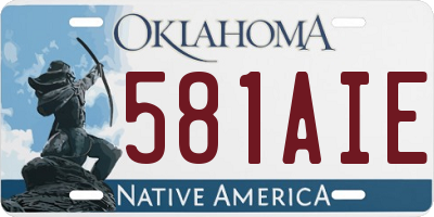 OK license plate 581AIE