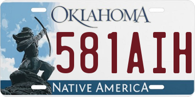 OK license plate 581AIH