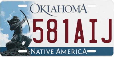 OK license plate 581AIJ