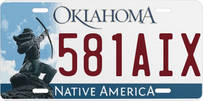 OK license plate 581AIX