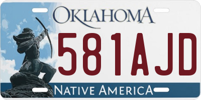 OK license plate 581AJD