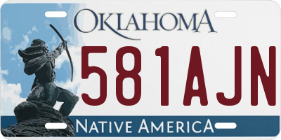 OK license plate 581AJN