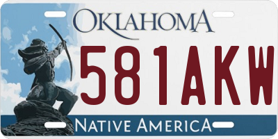 OK license plate 581AKW