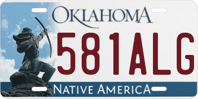 OK license plate 581ALG