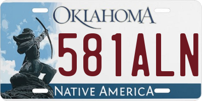 OK license plate 581ALN