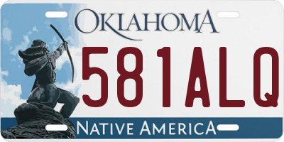 OK license plate 581ALQ