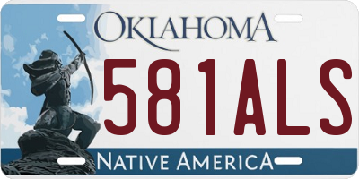 OK license plate 581ALS