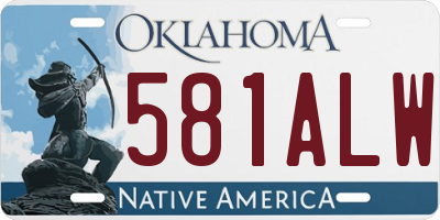 OK license plate 581ALW