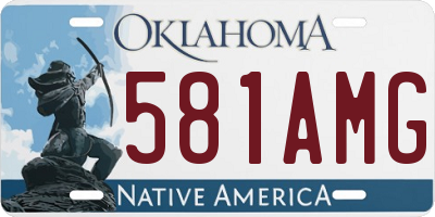 OK license plate 581AMG