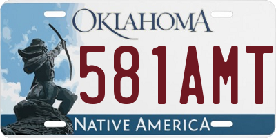 OK license plate 581AMT