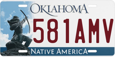 OK license plate 581AMV