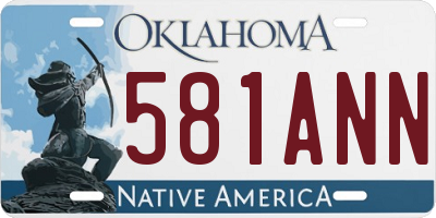 OK license plate 581ANN