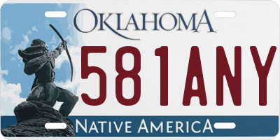 OK license plate 581ANY