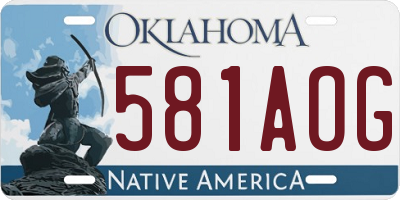 OK license plate 581AOG