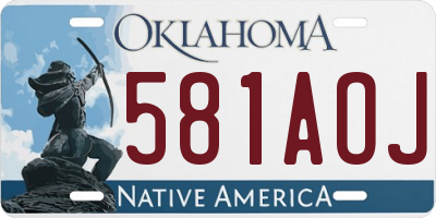 OK license plate 581AOJ
