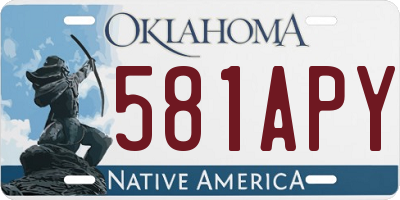 OK license plate 581APY