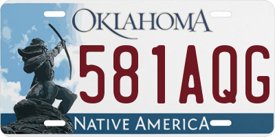 OK license plate 581AQG