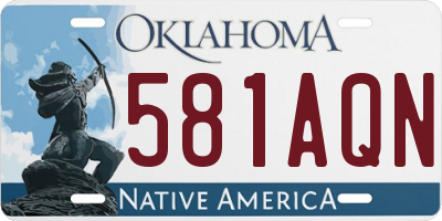 OK license plate 581AQN