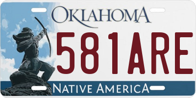 OK license plate 581ARE